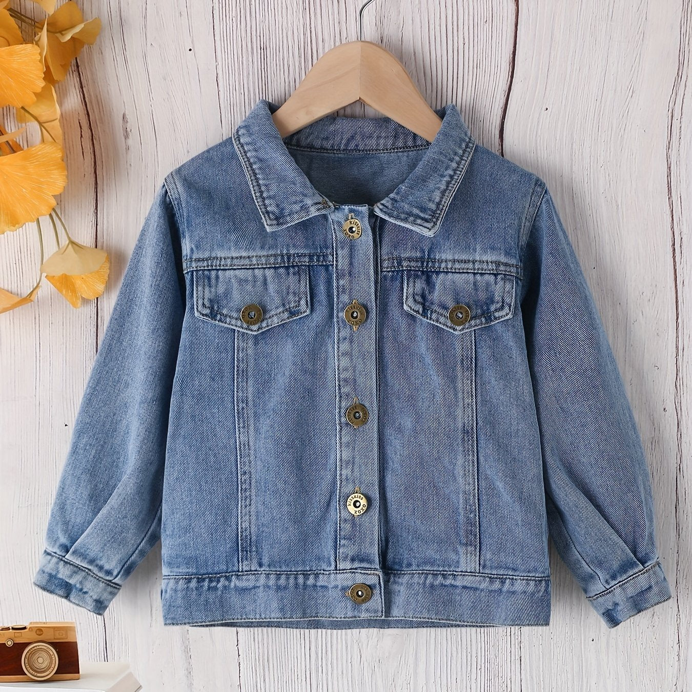 Boys Denim Jacket Button Down Lapel Coat