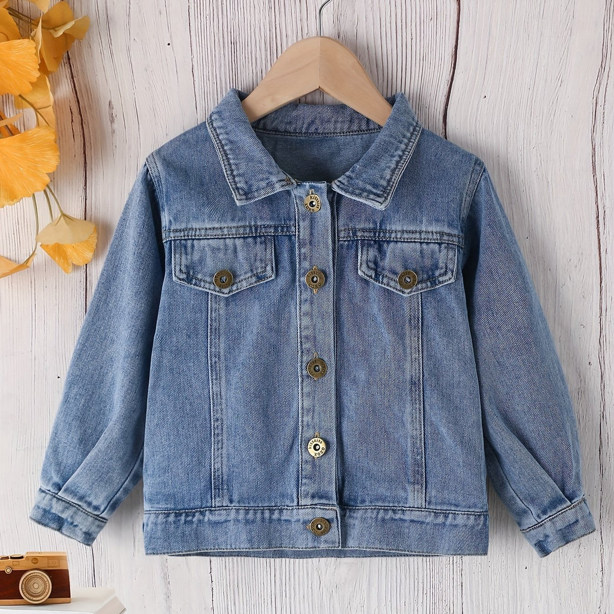 Boys Denim Jacket Button Down Lapel Coat