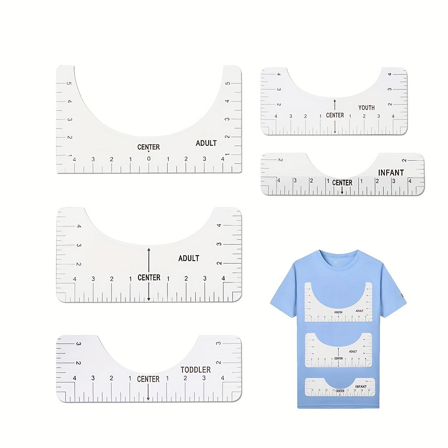 4pcs T shirt Ruler Guide For Vinyl Round PVC Alignment Heat Press 25