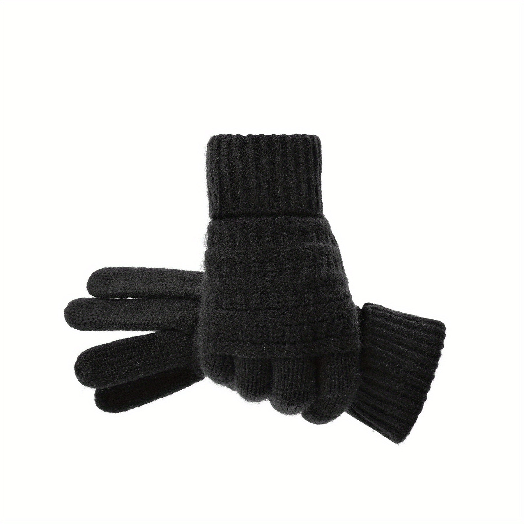 Plush Warm Gloves Soft Short Gloves Windproof Outdoor Riding Gloves