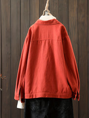 Solid Shacket Jacket with Pockets Women's Clothing