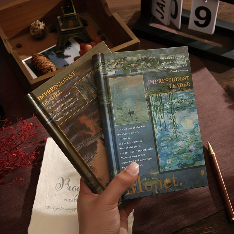 Monet's Impressionism Notebook Painting Retro Page Diary