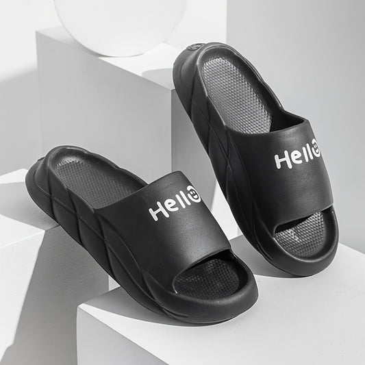 Letter Print Quick Dry Slides Couple Comfort Slippers