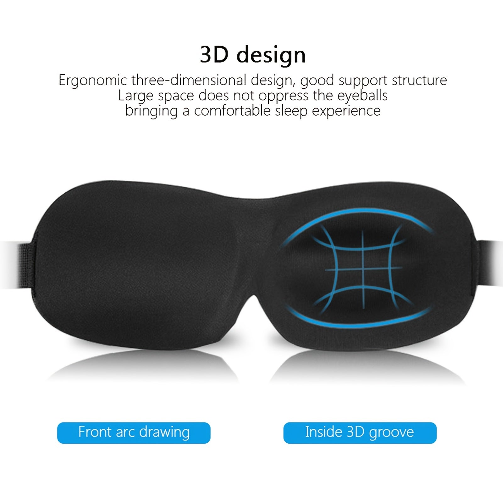 3D Eye Mask for Men and Women Night Blackout Adjustable Strap
