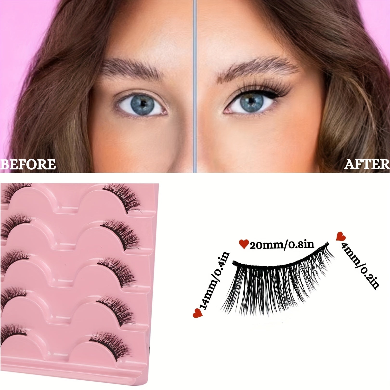 7 Pairs Thick Fluffy Cat Eye Faux Mink False Eyelashes