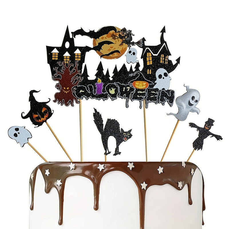 Halloween Cake Plugin Witch Bat Cake Topper Party Decoration Supplies
