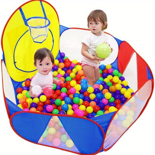 Large Kids Ball Pit Tent with Basketball Hoop & Storage Bag