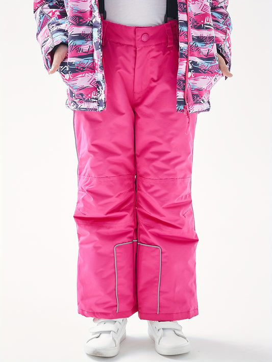 Girls Waterproof Ski Pants with Suspenders - Winter Sports Gift