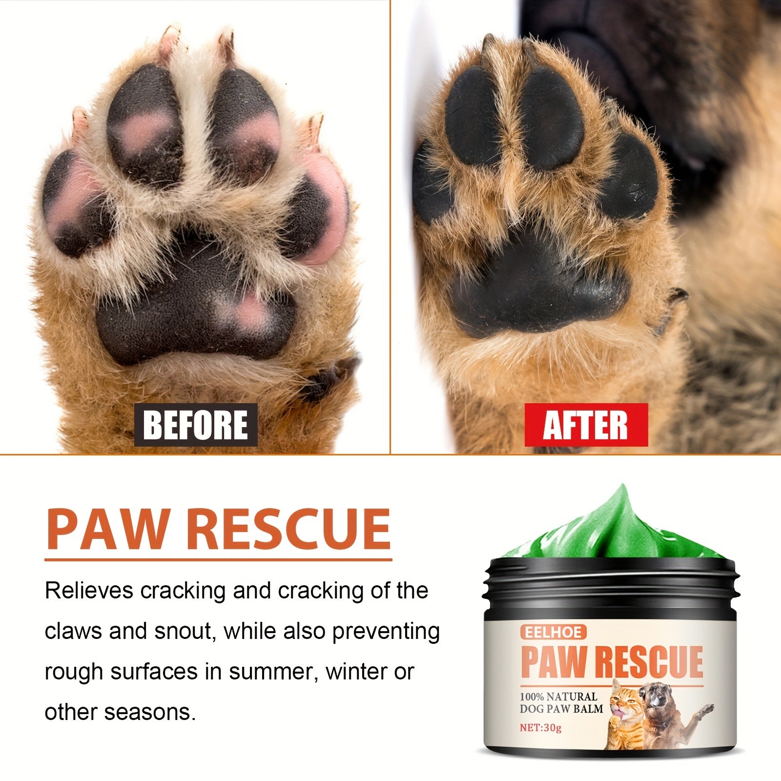 All Natural Paw Balm for Pet Foot Care