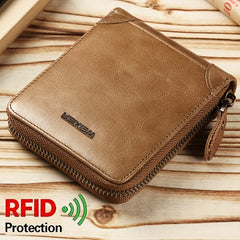 WEIXIER Men's Clutch Bag Retro Small Business Handbag Zipper Wallet