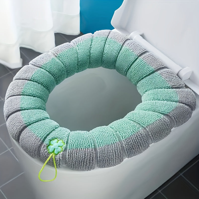 Thickened Knitted Toilet Seat Cover with Handle