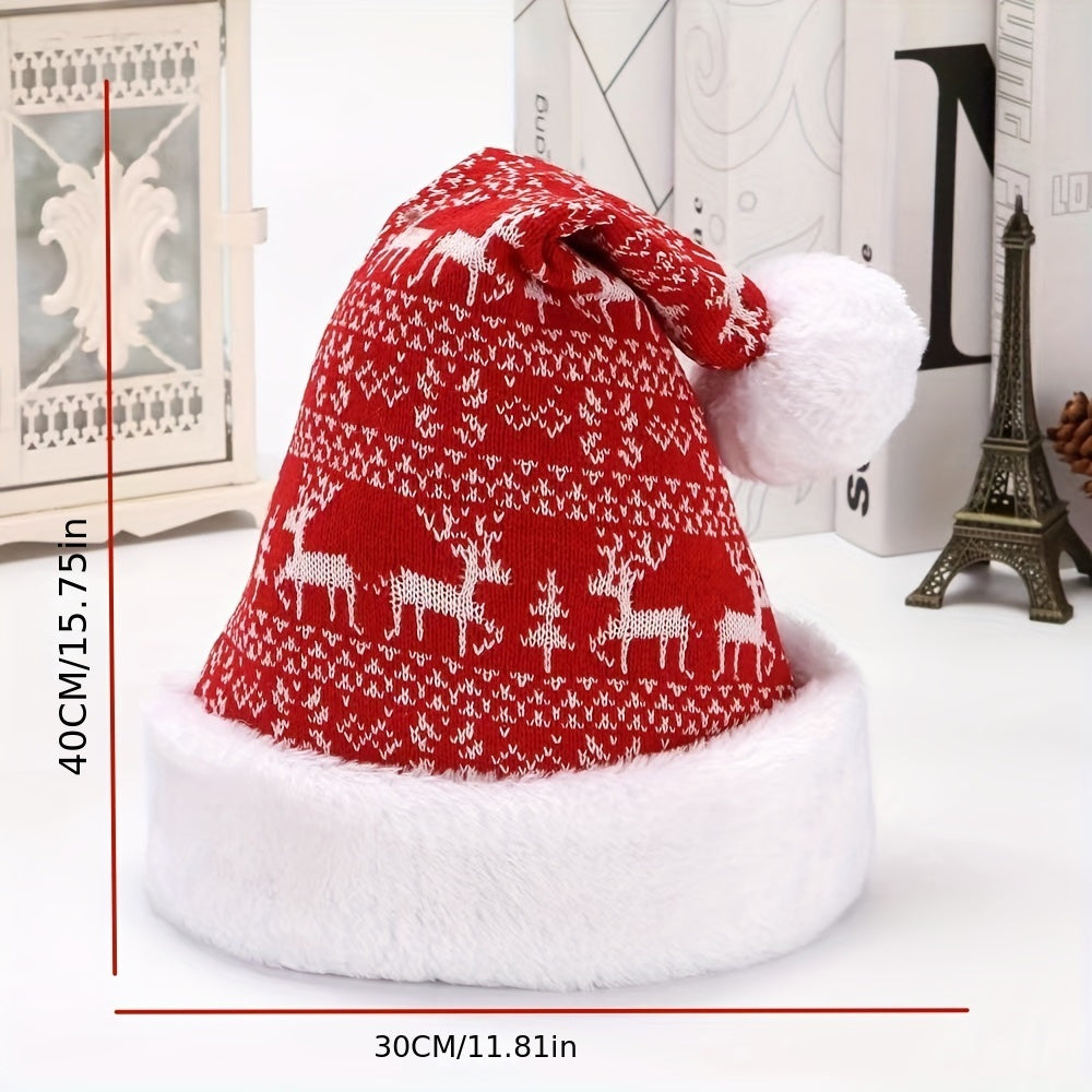 Thickened Plush Santa Claus Hat Winter Accessories Christmas Party Decors