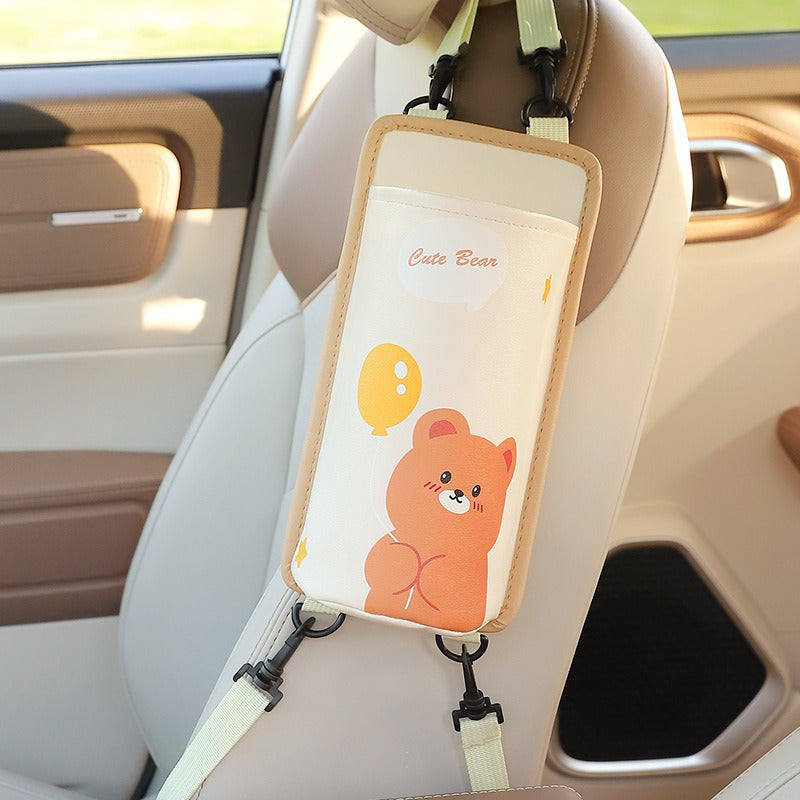 Bear Car Seat Cup Holder Organizer Waterproof Stain Resistant Backseat Storage B