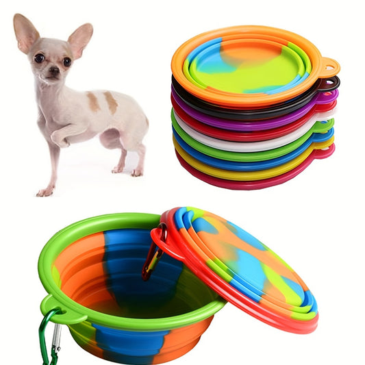 Portable 350ml Silicone Collapsible Dog Bowl for Pet Travel Camping Walking