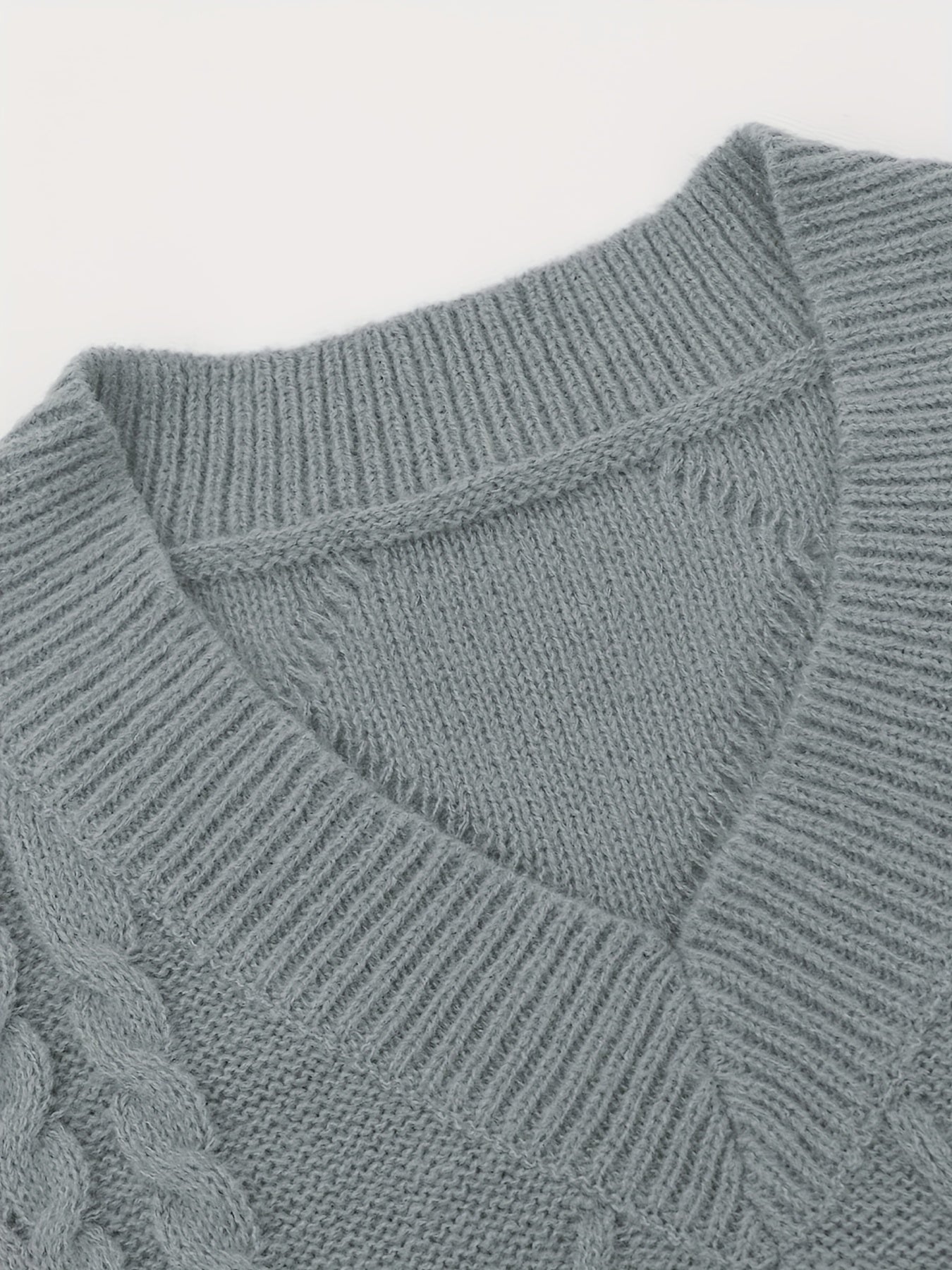  Solid Cable V Neck Knit Vest - Women's Casual Knit Vest