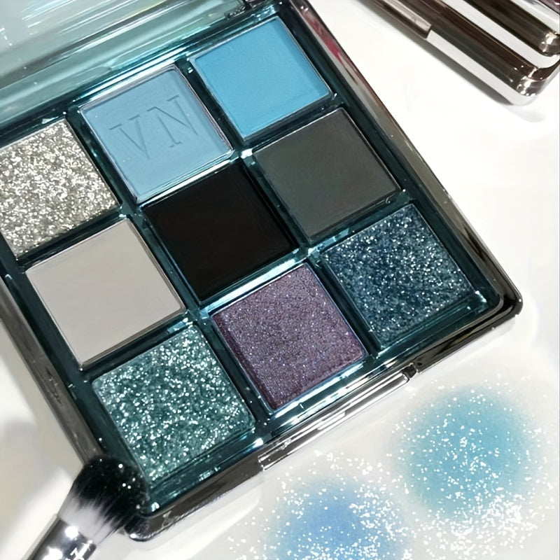 Sky 9 Eyeshadow Palette Matte Glitter Waterproof