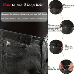 2-Pack Men's Flat Buckle Elastic Belts