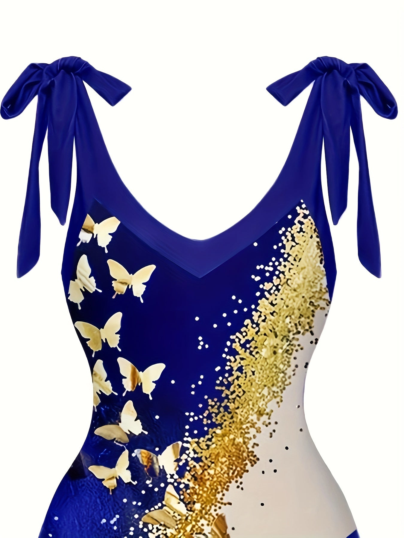  Glitter Butterfly Print Tankini Set