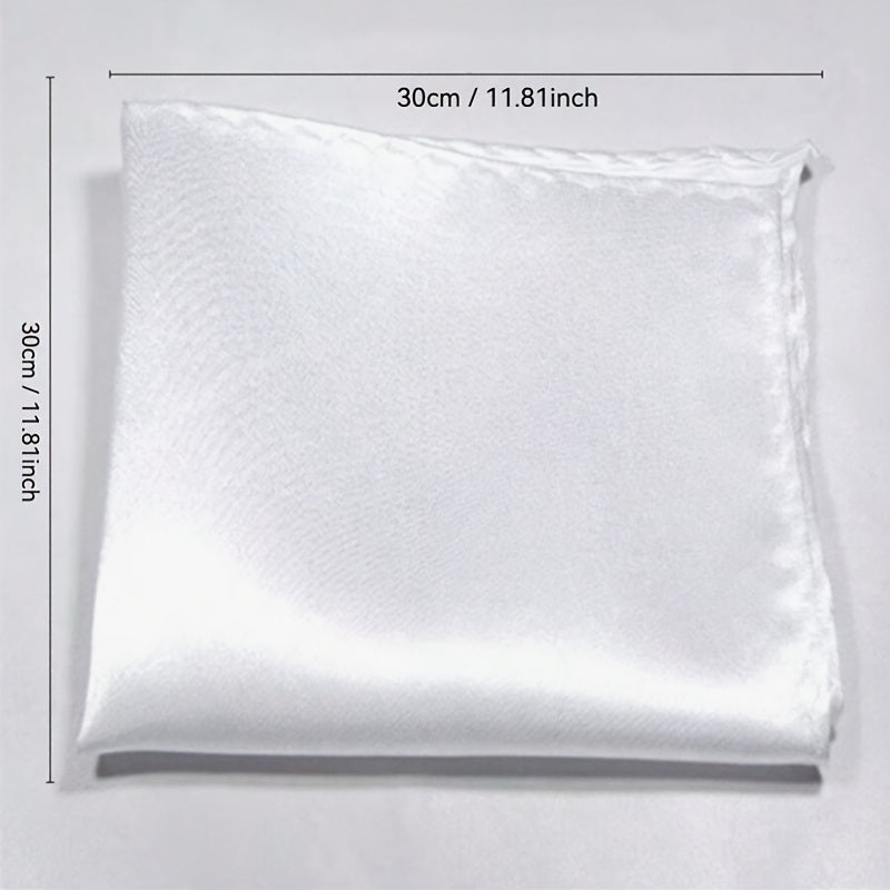 12pcs Men's Pocket Towel Small Handkerchief Solid Handkerchief for Wedding Dress