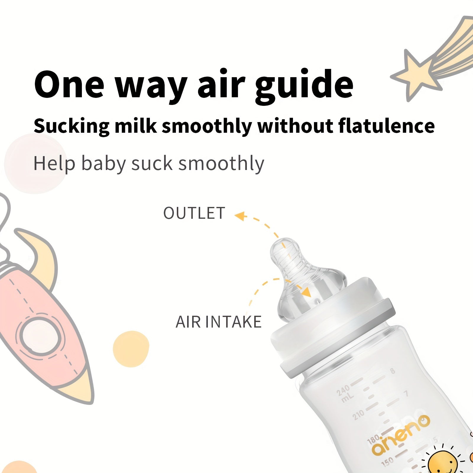 240ML Baby Wide Mouth Feeding Bottle for Breastfeeding