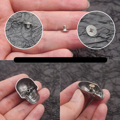6pcs Gothic Punk Skull Shaped Metal Rivets for DIY Leather Craft