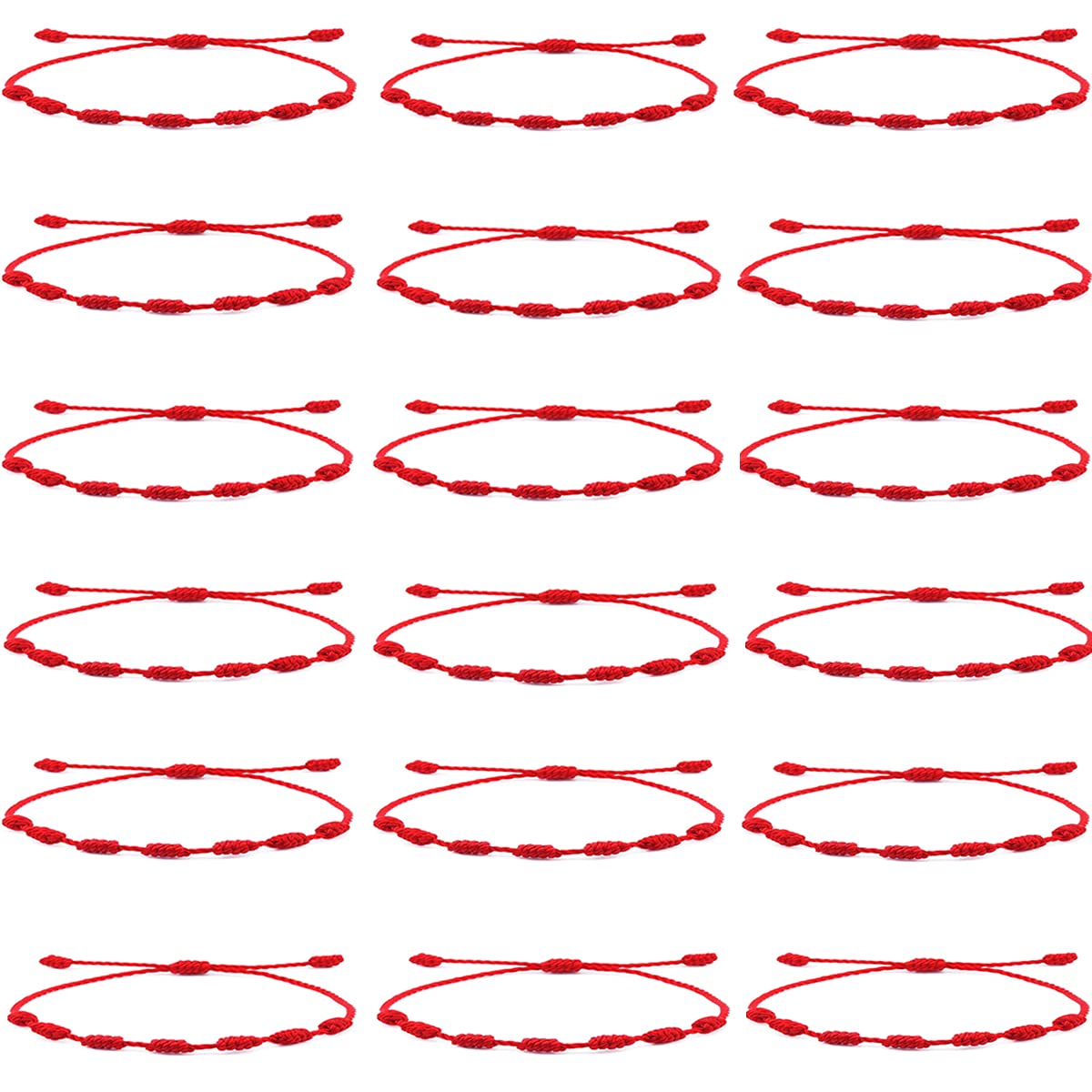 18 Pcs Red Devil Eye Protection Bracelet Adjustable Mexican Bracelet
