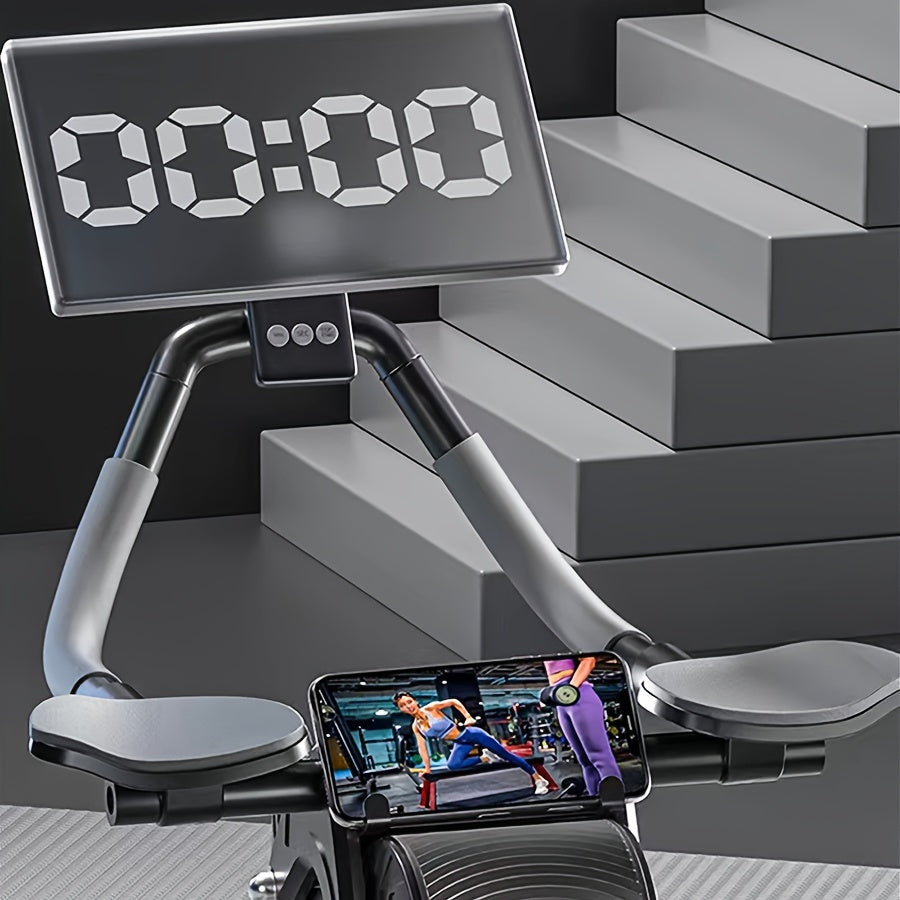 Automatic Ab Exercise Wheel with Timer & Elbow Support Pad