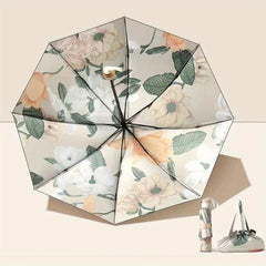 Floral Princess Girls Women's UV Protection Compact Umbrella