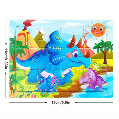 Wooden Jigsaw Puzzle Cartoon Animal Parent Child Theme Educational Toys