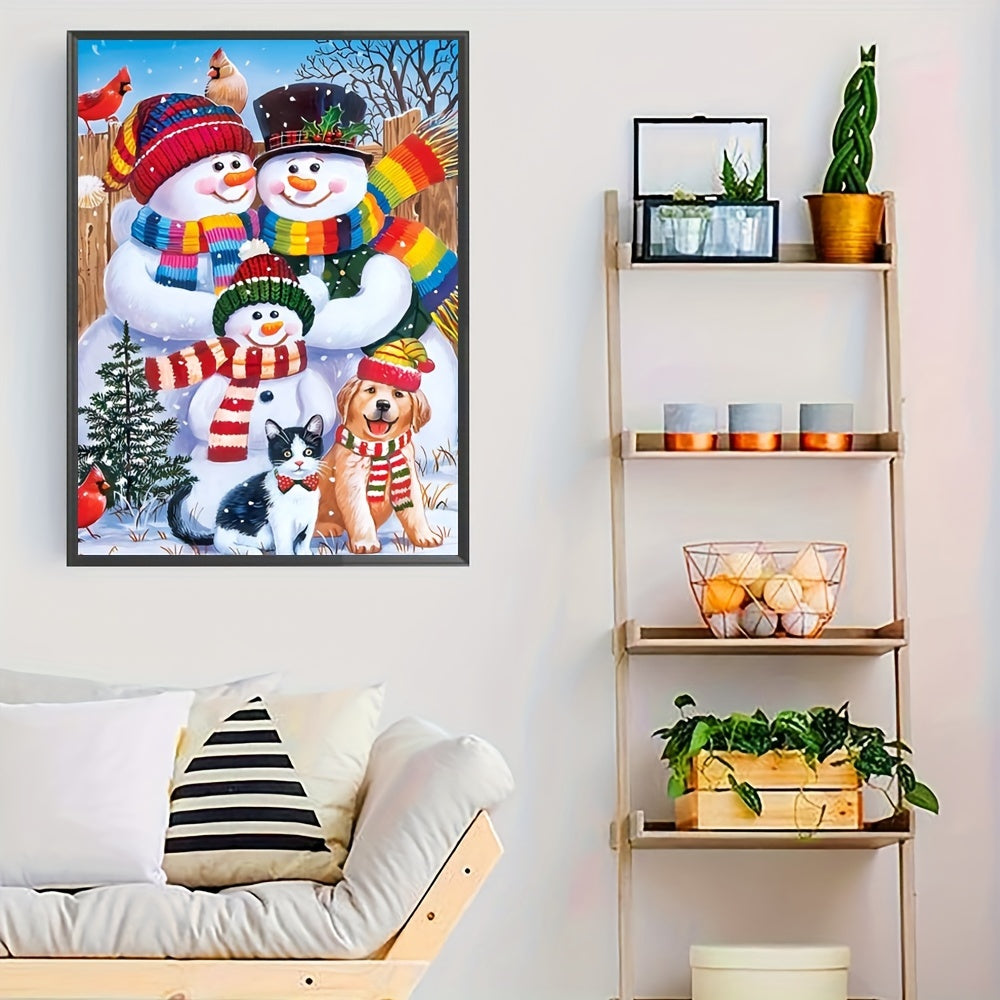 Christmas Snowman Canvas Painting Poster for Home Decoration