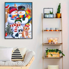 Christmas Snowman Canvas Painting Poster for Home Decoration