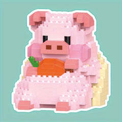 Pig Model Building Block Toy Sofa Set