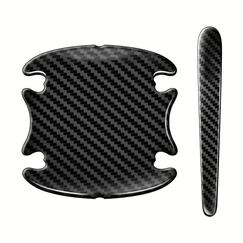 Carbon Fiber Texture Car Door Bowl Protection Stickers Set