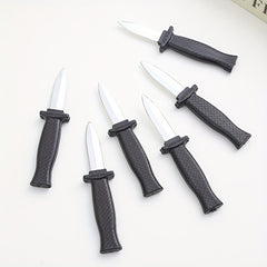 5pcs Retractable Plastic Knives Realistic Metal Blades & Textured Ha