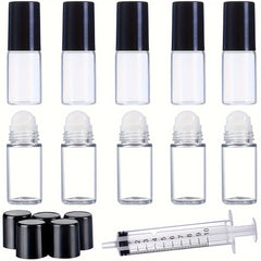 10pcs Clear Glass Mini Roll on Bottles Essential Roller Ball Bottles
