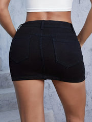Cargo Denim Skirt Slim Fit Y2K Style Women's Clothing