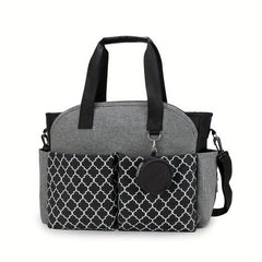 Geometric Pattern Shoulder Bag Mommy Bag With Milk Bottle Holder