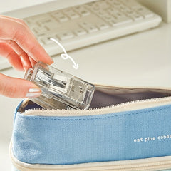 1pc Mini Stapler Clear Handheld Effortless Paper Bookbinding Machine
