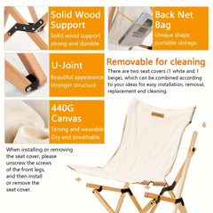 Outdoor Folding Chair Courtyard Picnic Chair Camping Wooden Chair