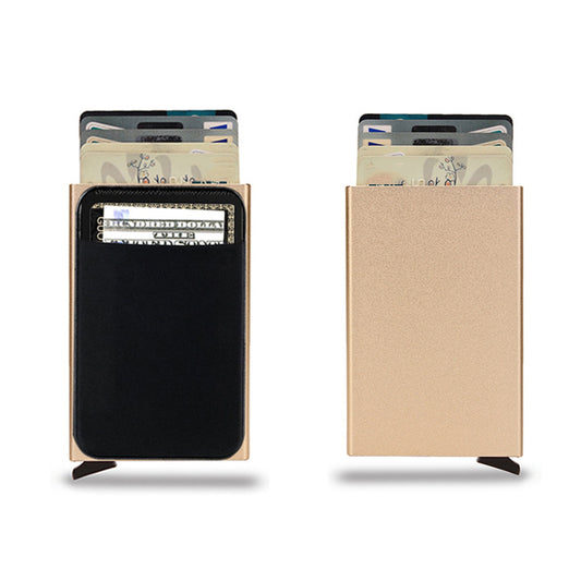 Pop Up Minimalist Metal Wallet Card Holder Thin Slim Purse