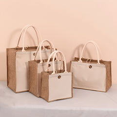 Linen Handbag Solid Gift Bag Versatile Shopping Bag