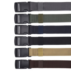 Men's Nylon Canvas Belt No Metal Buckle Military Tactical Belt 6 Colors