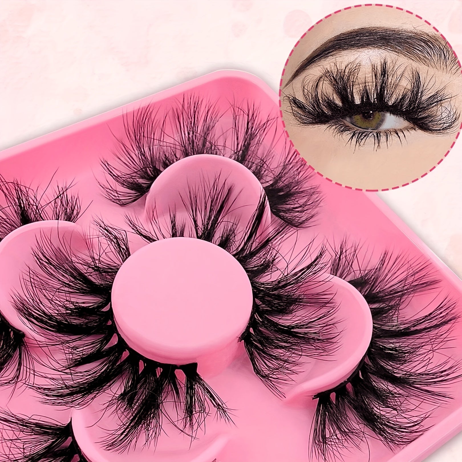 3 Pairs D Curl Faux Mink False Eyelashes, Thick and Fluffy, Waterproof