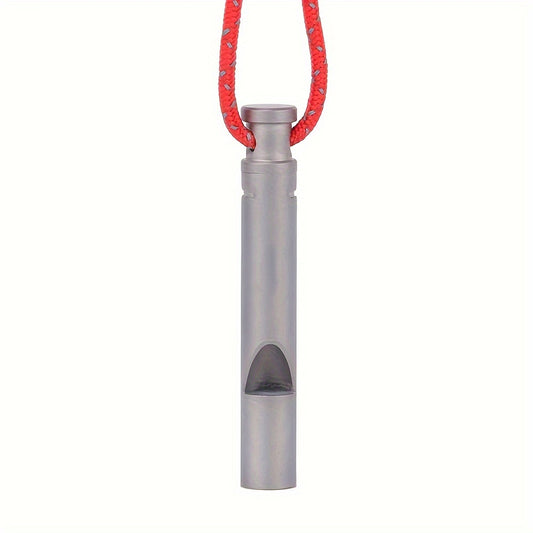 Titanium Emergency Whistle w/ Cord - Outdoor Survival Camping Hiking Tool