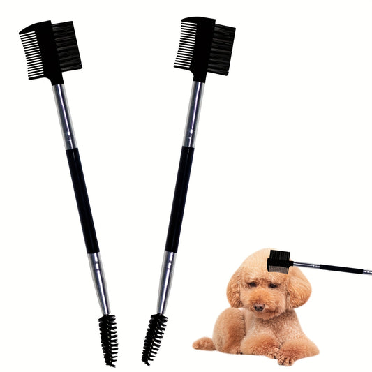 2pcs Double Headed Tear Comb for Gentle Eye Cleaning and Stain Removal