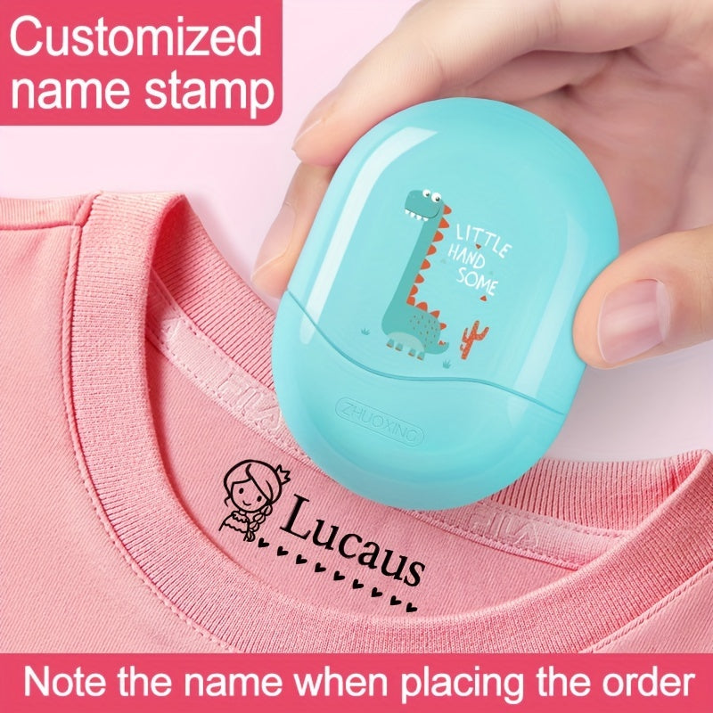 Dinosaur Custom Name Seal for Kids, Kindergarten Clothes Sticker