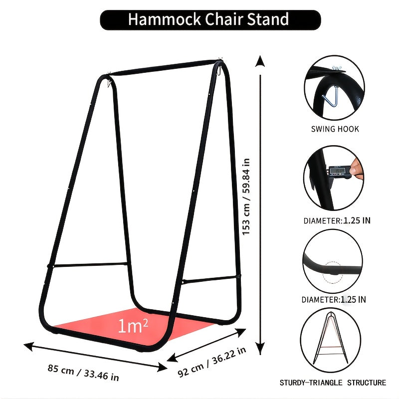 Heavy Duty Hammock Chair Stand Max 204.12 KG