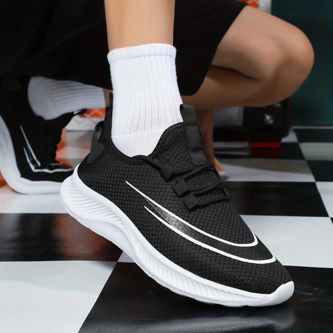 Men's Lace Up Sneakers Casual Outdoor Mesh Shoes