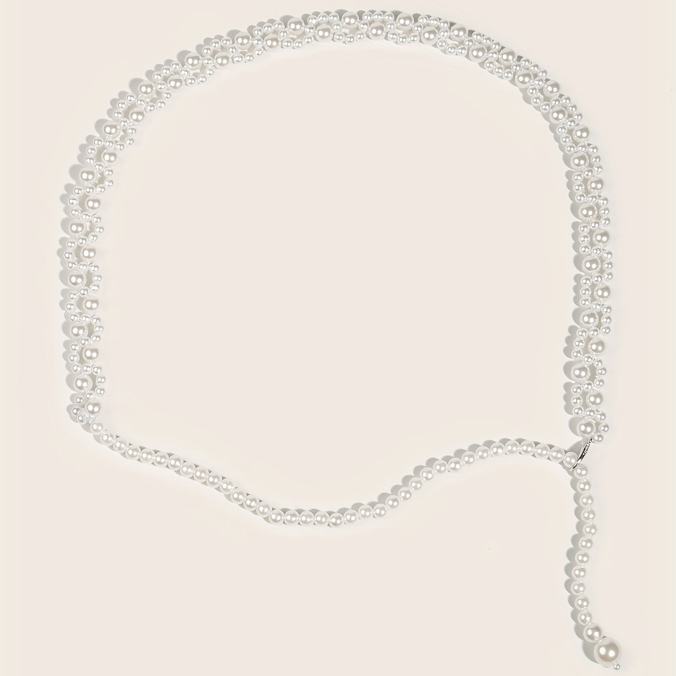 Faux Pearl Waist Chain Pendant Elastic Chain Belt Dress Girdle