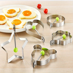 5pcs Fried Egg Rings Pancake Mold Maker Non Stick Stainless Steel Egg Form